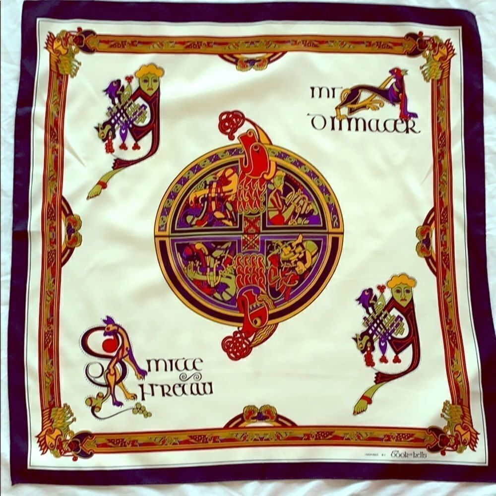 Book of Kells vintage scarf euc